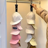 Gancho organizador de sombreros de acero inoxidable con 8 pinzas - Capacidad para 16 gorras de béisbol - Almacenamiento de ropa de verano, decoración estival, gancho sin energía para hogares y armarios, ideal para RV