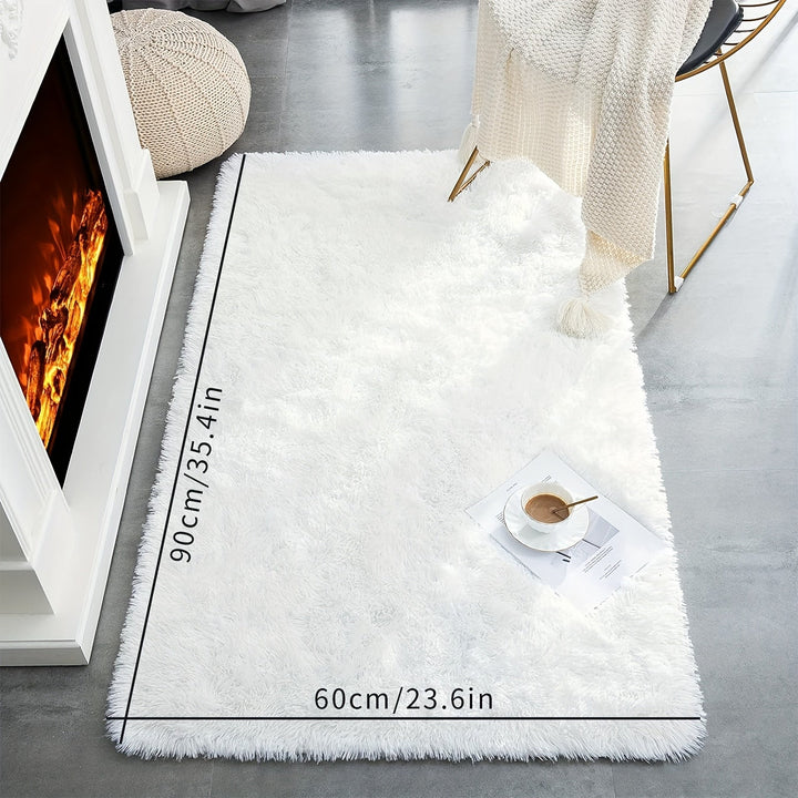 1 unidad de Alfombra de Pelo Sintético Cremoso-Blanco de Lujo - Material de Espuma Suave y Grueso, No se Despide y Duradero para el Salón, el Dormitorio y Más.