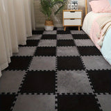 24 piezas de alfombra de espuma con paneles de terciopelo, empalme lavable, decoración para la renovación del dormitorio, absorción de impactos, tapete refrescante