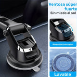Soporte para teléfono de coche con rotación de 360 grados y cabezal giratorio de 270 grados, soporte para smartphone 2 en 1, suave de PVC, para navegación en vehículo