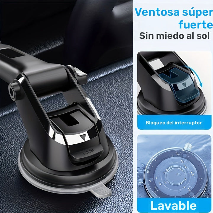 Soporte para teléfono de coche con rotación de 360 grados y cabezal giratorio de 270 grados, soporte para smartphone 2 en 1, suave de PVC, para navegación en vehículo