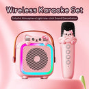 Máquina de karaoke mini para niños y adultos, lindo altavoz portátil inalámbrico con micrófono y luces coloridas, altavoz para fiestas familiares para niñas de 3 a 12 años, regalo perfecto para cumpleaños y Navidad.