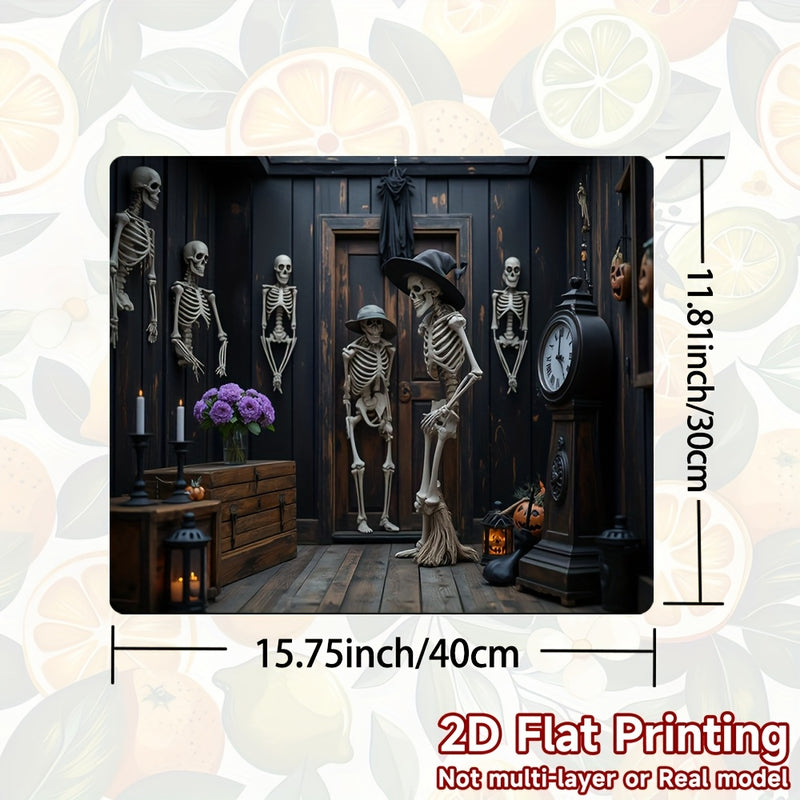 1pc Protector de Estufa para Halloween - Escena Espeluznante con Esqueletos, Alfombrilla Antideslizante para Cocina, Fácil de Limpiar, Compatible con Estufas de Gas y Eléctricas - Decoración Perfecta para Fiestas de Terror y Uso Todo el Año, Accesorio Fe
