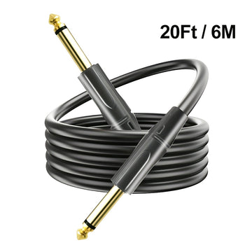 Cable de conexión para altavoz de guitarra de 6.35 mm, macho a macho, con reducción de ruido, núcleo de cobre libre de oxígeno de alta fidelidad, doble blindaje, ideal para conectar guitarras eléctricas, teclados, altavoces y micrófonos. Perfecto para re