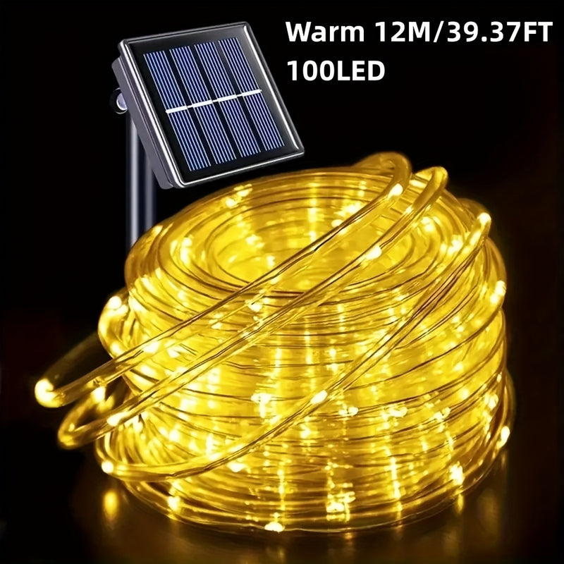 1 unidad de luces solares OKAL RED EAST para exteriores, 6.71/11.89/21.95 metros, 50/100/200 LED, control por botón con 8 modos, decoración para Navidad, Halloween, bodas y fiestas, luces para patio, porche, piscina y árboles, luces colgantes solares par