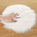 Alfombra Redonda de Piel Sintética Blanca - Suave, Lavable, Ligera y Acogedora para Salón, Dormitorio o Espacios Pequeños, Alfombras para Salón