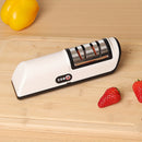 Un afilador de cuchillos eléctricos portátiles recargables por USB con ángulo ajustable para cuchillos rectos de 20 grados, diseñado para afilar y pulir cuchillos de cocina, adecuado para cuchillos de chef, cuchillos de corte, cuchillos santoku, cuchillo