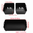 Conjunto de 3 Revestimientos de Silicona Antiadherentes para Freidora Ninja AF500UK y Cajón Foodi Flex - Bandejas Acanaladas Grandes de 5.19L/10.41L, Accesorios para Frígoro Profundo para Cocina Saludable, Utensilios de Cocina | Revestimientos Antiadhere
