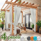 4 cortinas para exteriores, porches, balcones y gazebos, diseño con bolsillo para varilla, fáciles de colgar, transpirables y ligeras