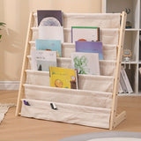 Estantería de madera moderna de 1 pieza, estante de almacenamiento de libros y revistas de varios niveles, diseño sencillo de estante de pie, organización del hogar para estudio, dormitorio, oficina, escritorio