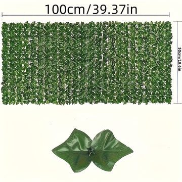 1 Rollo de Vidrio Artificial de Hiedra - Panel de Pared de Verde Falso para Jardín al Aire Libre, Decoración del Hogar y la Habitación | Perfecto para Navidad y Espacios Estéticos, Material Plástico Duradero, No se Necesita Electricidad, Pantalla de Priv