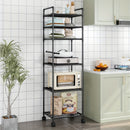 Carrito de almacenamiento metálico multinivel con ruedas, diseño reforzado y resistente para organizar cocina, sala, balcón y baño