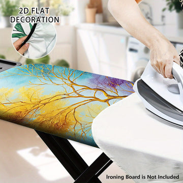 2D Plano, 2Dflat Diseño Cubierta de Tablero de Planchar, Cubierta de Polvo de Tablero de Planchar Lavable, Fácil de Instalar, Se Ajusta a la Mayoría de Tamaños Estándar de Tablero de Planchar, Accesorios de Planchar, Decoración del Hogar de Verano y Otoñ
