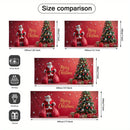 Lámpara de puerta 2D, 1 pieza, con diseño navideño con Papá Noel y árbol de Navidad - Poliéster duradero, no necesita energía eléctrica, ideal para decoración navideña, regreso a la escuela, fiestas hawaianas y de Halloween, decoración de jardines y habi