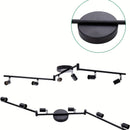 Kit de iluminación de pista LED de 6 luces, reflector de techo negro de 6 vías, soporte de lámpara giratorio flexible, luz de pista no incluye bombillas, las bombillas deben ser compradas por el usuario