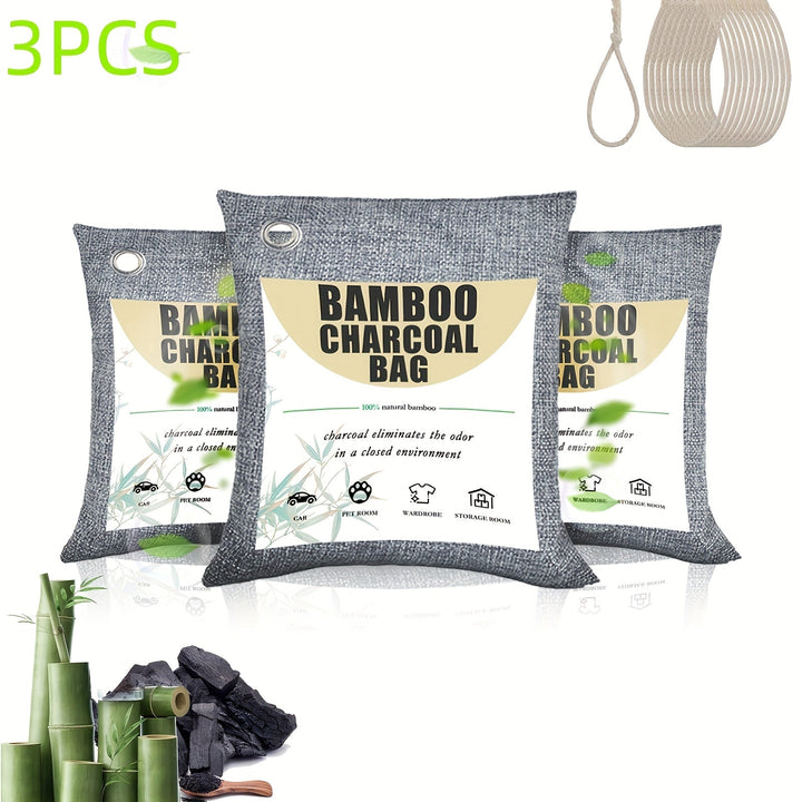 3/5/7/12 unidades de Bolsas de Carbón de Bambú para Eliminar Olores - Perfectas para Zapatos, Armarios, Coches, Baños, Despensas - Sin Necesidad de Electricidad