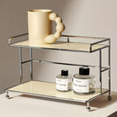 Organizador de Tocador de Estilo Nórdico de 1 Nivel en Acrílico - Elegante Expositor Negro para Mostrar Cosméticos, Perfumes y Almacenamiento de Vasos de Agua - Ideal para Baño, Sala de Estar o Decoración de Entrada