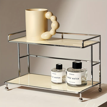 Organizador de Tocador de Estilo Nórdico de 1 Nivel en Acrílico - Elegante Expositor Negro para Mostrar Cosméticos, Perfumes y Almacenamiento de Vasos de Agua - Ideal para Baño, Sala de Estar o Decoración de Entrada