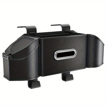 Organizador Universal de Resina ABS para Asiento Trasero de Coche de 1 Pieza con Caja de Almacenamiento Multifuncional para Interior de Auto, Porta Pañuelos y Ganchos para Acceso del Lado del Conductor y del Pasajero
