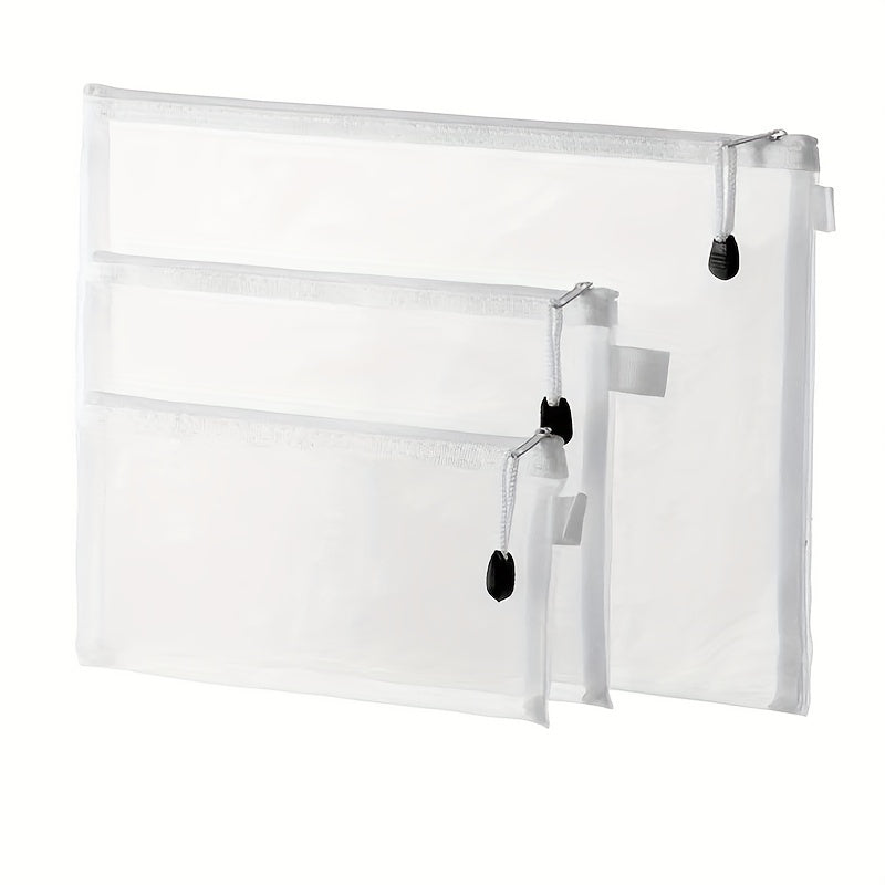 Bolsa de Malla de Plástico de Tamaño Extra Grande con Cremallera, Bolsa Resistente al Agua para Organizar Suministros Escolares y de Oficina, Bolsas para Rompecabezas y Juegos, Bolsa de Malla con Diseño Criptográfico para Suministros Escolares y Organiza