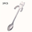 Cucharitas para café con forma de gato de acero inoxidable, 1, 2 o 3 piezas, cucharas pequeñas para té, postres y hielo, ideales para el hogar y fiestas, sin necesidad de electricidad o pilas, perfectas para graduaciones y Ramadán
