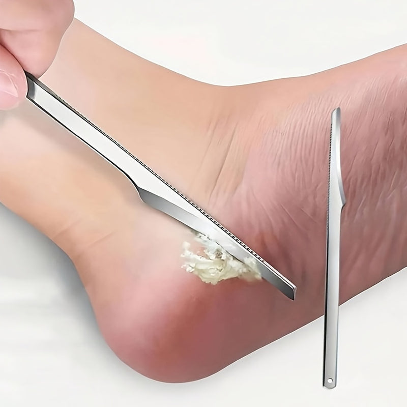 1pc Removedor de callos para pies, Lima de pies de acero inoxidable, Herramienta de pedicura sin parabenos, Exfoliación manual para piel muerta y callos, No requiere batería, Accesorio para el cuidado de los pies en casa