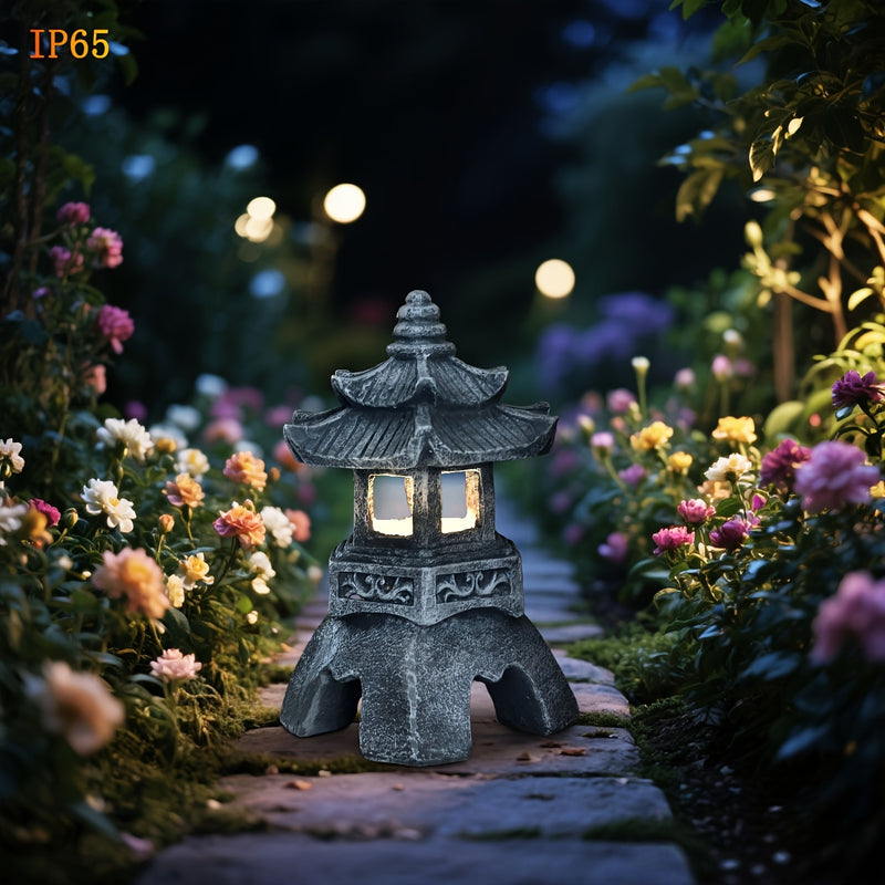 Faroles estilo Zen japonés IP44, decoración retro pastoral para jardín y paisajismo, luces ornamentales para césped de patio, regalos para fiestas/cumpleaños/inauguraciones