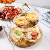 Elegante soporte para cupcakes de acero inoxidable de 2 niveles con asas doradas - Perfecto para celebraciones navideñas, bodas y ocasiones especiales, estante de exhibición seguro para alimentos para pasteles, galletas y refrigerios, ideal para mesa de