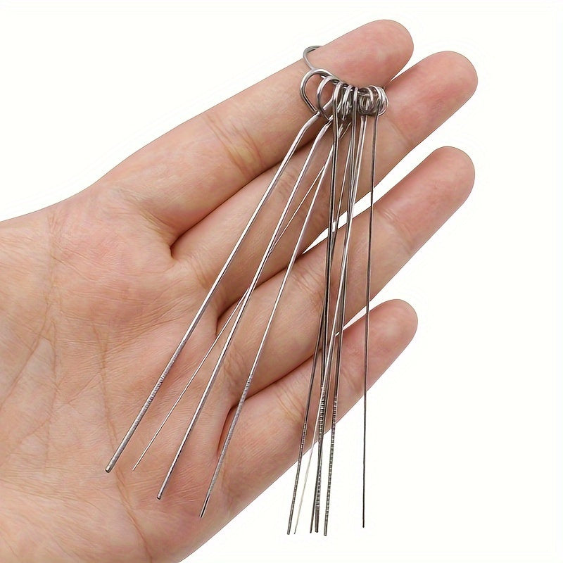 Kit de limpieza para cabezal de ducha de acero inoxidable: 10/30 pines de limpieza, fácil de limpiar y desatascar, ideal para uso en el hogar y al aire libre