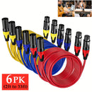 Cable de micrófono XLR de 3 pines, paquete de 6 piezas, cable balanceado profesional, extensión macho a hembra, longitud de 60.96 cm a 10.06 metros