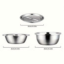 Juego de 3 tazones de acero inoxidable para cocina, tazones multifuncionales seguros para alimentos, con rallador integrado, inserto desmontable para rebanar en capas y sistema de escurrido, para lavar y cortar frutas, verduras y queso