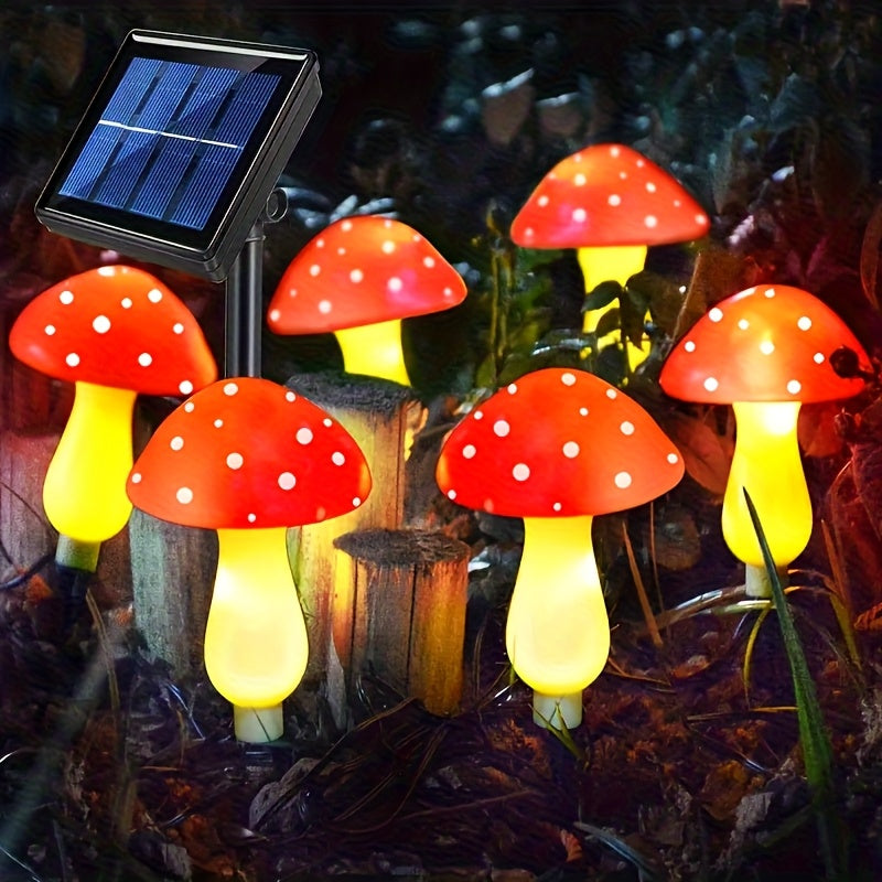 1 Juego de Luminarias de Hongos Solares Lindas, 8 Lámparas de Jardín con Energía Solar, Luminarias de Hadas Solares, Adecuadas para Jardín, Patio, Porche, Decoración de Fiestas de Bodas