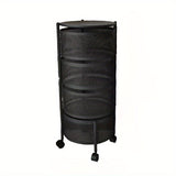 Carrito organizador de almacenamiento móvil giratorio de 3 niveles, carro de servicio de metal de malla con ruedas, estante independiente multiusos para cocina, baño, frutas, verduras, bocadillos - No requiere ensamblaje