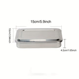 Bandeja de desinfección de acero inoxidable gruesa con tapa y mango, caja cuadrada para desinfectar herramientas de manicura