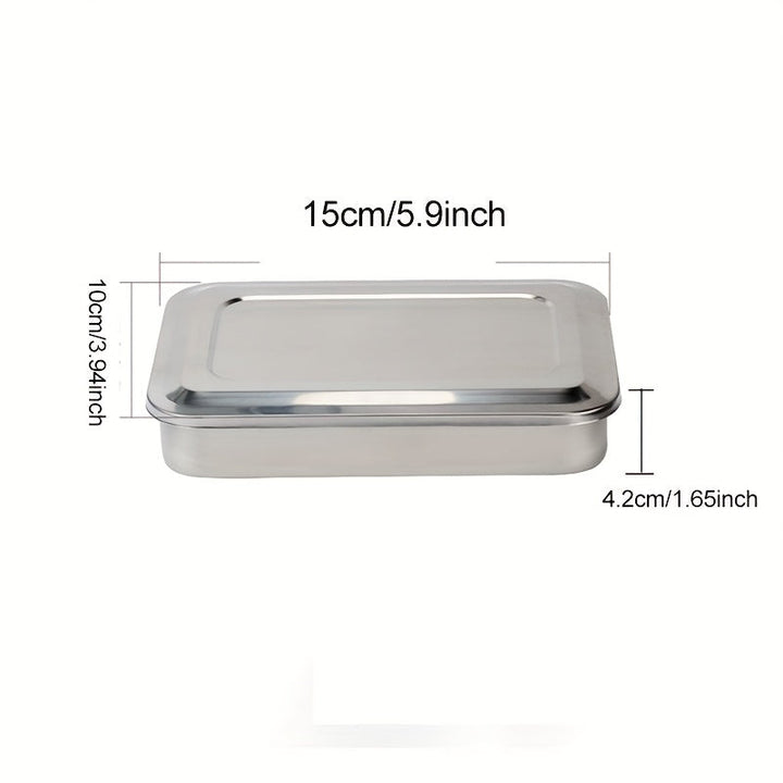 Bandeja de desinfección de acero inoxidable gruesa con tapa y mango, caja cuadrada para desinfectar herramientas de manicura