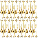 40 piezas, cuchara y tenedor de acero inoxidable dorado con diseño de flor de cerezo, utensilios de cocina elegantes, cuchara + tenedor, cubiertos para comedor y entretenimiento