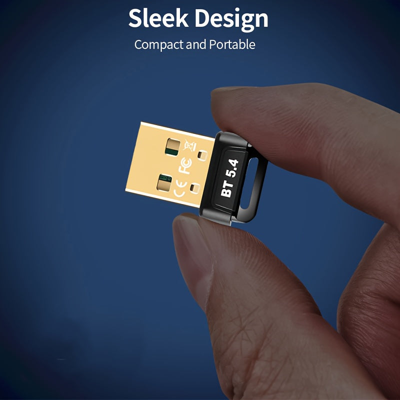 Adaptador inalámbrico USB BT 5.4 para PC, receptor de dongle inalámbrico USB, adecuado para computadoras/auriculares/teclados/mouse hablantes y otros dispositivos, plug and play para Windows11/10/8.1, compatible de forma automática con versiones anterior