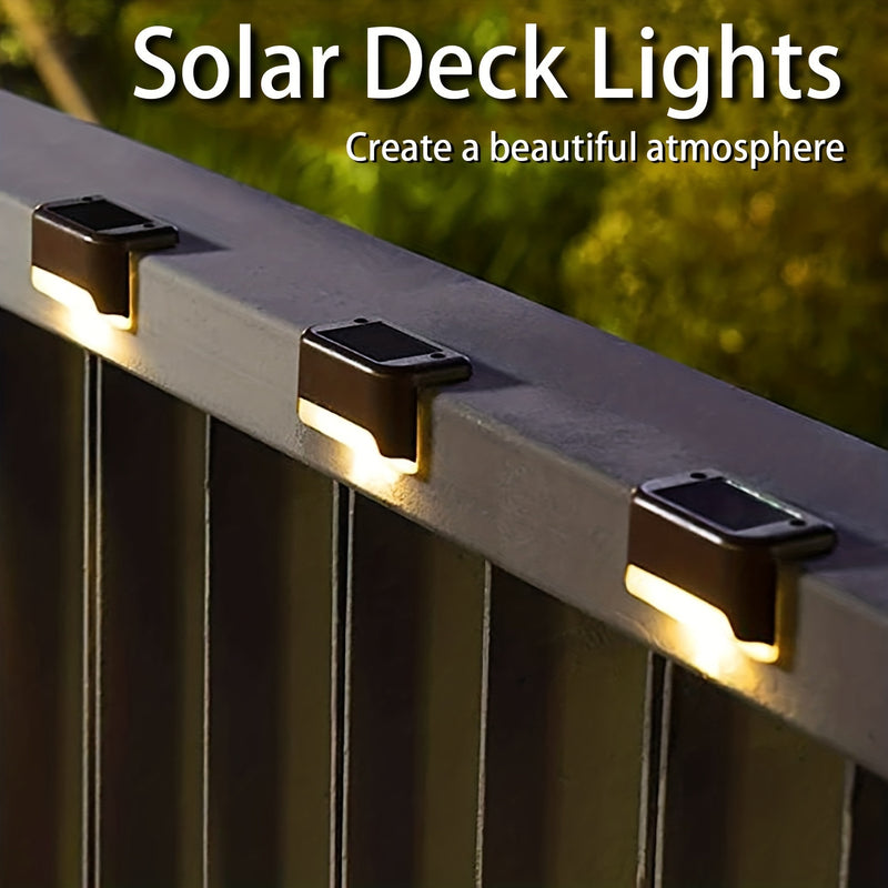 4 luces solares para exteriores, luces LED decorativas solares para caminos de jardín, luces solares para cercas, luces solares para escalones, escaleras exteriores, balcones, patios y senderos
