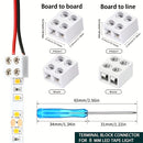 7 unidades de conectores de cinta adhesiva LED de fijación de tornillo, sin soldadura, 2 pines, 8 mm, placa a alambre, un destornillador, adecuado para tiras LED 2835 y 3528.