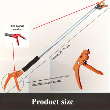 Tenazas de Acero Inoxidable con Mango Ergonómico Largo y Cuchillas Giratorias - Tijeras de Jardinería Cómodas, Ideales para Recolección de Frutas y Podado de Ramas - Herramienta Manual Duradera para Jardineros Caseros y Profesionales, Estilo Clásico de C