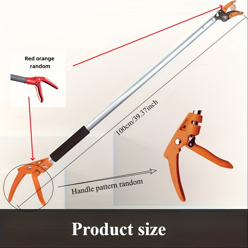 Tenazas de Acero Inoxidable con Mango Ergonómico Largo y Cuchillas Giratorias - Tijeras de Jardinería Cómodas, Ideales para Recolección de Frutas y Podado de Ramas - Herramienta Manual Duradera para Jardineros Caseros y Profesionales, Estilo Clásico de C