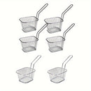6 piezas de canastillas para freír papas, canasta de malla separadora de aceite, para restaurantes, pollo frito y snacks