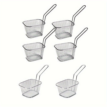 6 piezas de canastillas para freír papas, canasta de malla separadora de aceite, para restaurantes, pollo frito y snacks