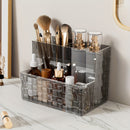 Organizador de maquillaje transparente de lujo con divisores, almacenamiento de cosméticos para lápices de cejas y cuidado de la piel, organizador plástico liviano para baño o tocador, organizadores de maquillaje