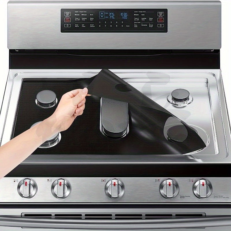 Un tapete reutilizable para quemadores de estufa de gas, fácil de limpiar y duradero, que mantiene tu estufa impecable y completamente funcional, compatible con modelos y protectores de superficie de estufa.