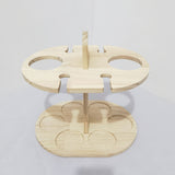 Elegante estante de vino de madera con copas de vino integradas - Diseño de madera natural pulido, almacenamiento ahorrador de espacio para botellas y copas, perfecto para uso en casa o en restaurantes, decoración de vino.