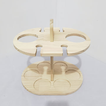 Elegante estante de vino de madera con copas de vino integradas - Diseño de madera natural pulido, almacenamiento ahorrador de espacio para botellas y copas, perfecto para uso en casa o en restaurantes, decoración de vino.