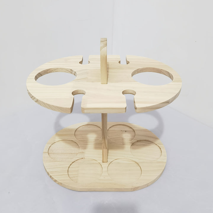 Elegante estante de vino de madera con copas de vino integradas - Diseño de madera natural pulido, almacenamiento ahorrador de espacio para botellas y copas, perfecto para uso en casa o en restaurantes, decoración de vino.