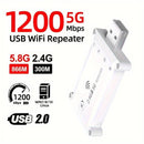 Extensor de Wi-Fi, Potenciador de Señal Wi-Fi, 1200Mbps, Banda Doble 2.4GHz y 5GHz, Fuerte Penetración de Wi-Fi, Conexión de Dispositivo con un Clic, Configuración Táctil, Cobertura Completa para tu Rango de Internet en Casa, Amplificador WiFi