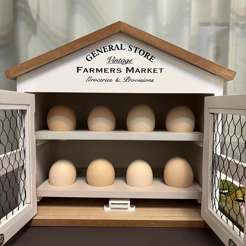 Cesta de Almacenamiento de Huevos de Madera Moderna - Organizador para el Hogar para Cocina, Baño y Decoración de Dormitorio